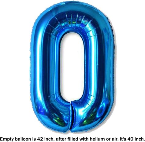 Buy 40 Inch Jumbo Blue Number 0 Balloon Giant Balloons Prom Balloons ...