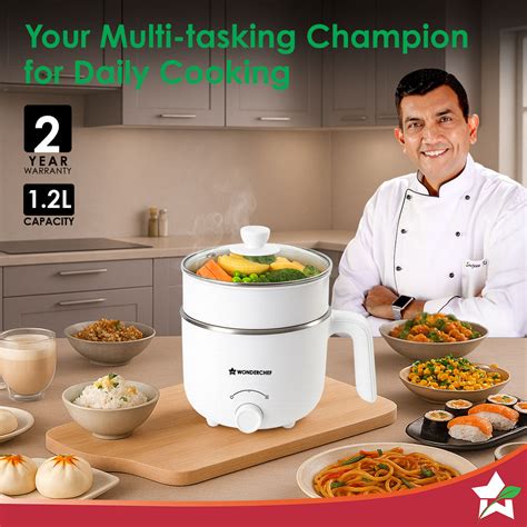 Wonderchef Luxe Multi Cook Kettle 1.2L 600W Ivory