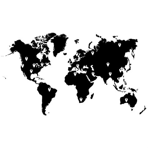 Buy Stickerbrand Vinyl Wall Art World Map Of Earth With Pin Drops Decal ...