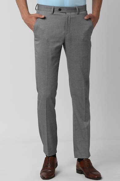 Buy Men Grey Textured Trousers Online - 472995 | Peter England