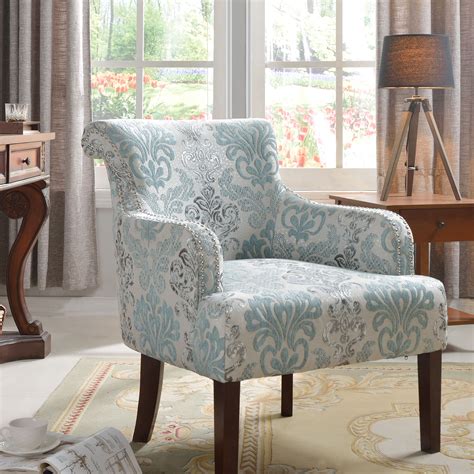 Blue Pattern Accent Chair : Shop Zarate Pattern Fabric Accent Chair ...