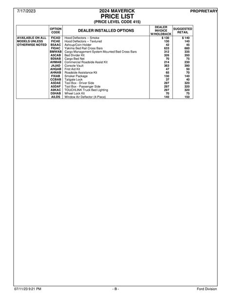 2024 Maverick Price List (MSRP/Invoice Pricing) - All Models / Options ...