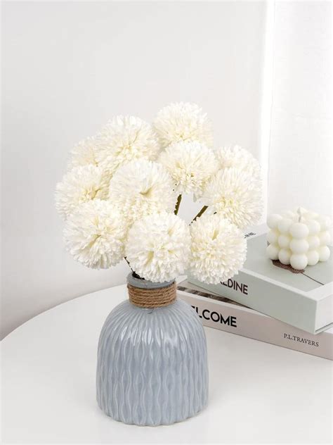 Buy | White 6 Pieces Artificial Bouquet Flower | Tied Ribbons