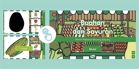 Permainan Interaktif Padanan Bayang-bayang Buahan dan Sayuran