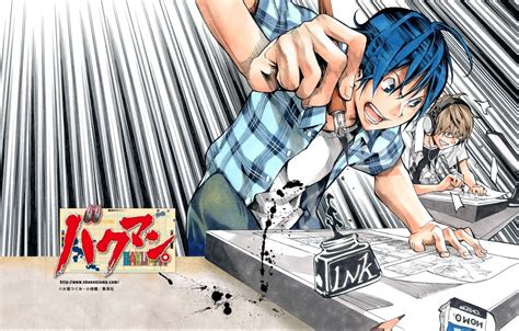 Wallpaper pen, manga, ink, Bakuman, mashiro moritaka, akito Takagi for ...