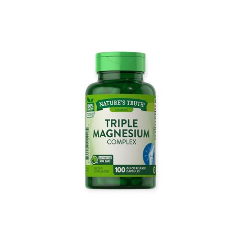 SUPLEMENTO NATURE'S TRUTH TRIPLE MAGNESIUM COMPLEX 400 MG CAPSULAS 100 UN