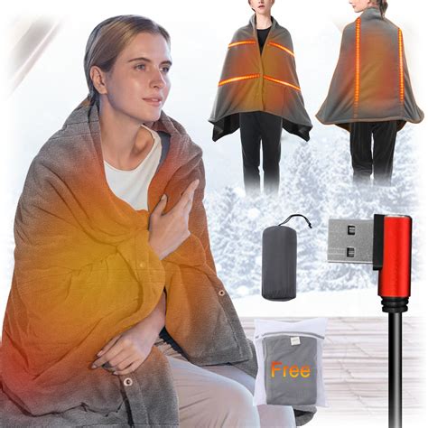 Amazon.com: USB Heated Blanket Battery Operated - Upgrade Portable ...