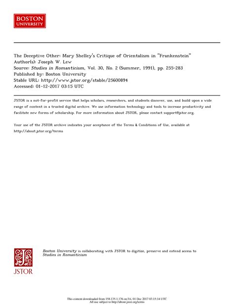 Frankenstein-Postcolonial - The Deceptive Other: Mary Shelley's ...