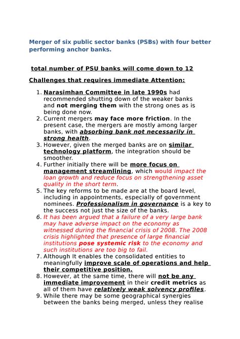 Merger of six public sector banks - total number of PSU banks will come ...