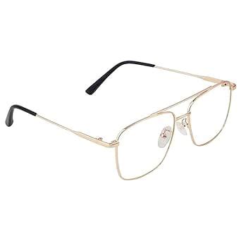Buy Black Jones Fashionable Metal Square Blue Light Glasses for Men and ...