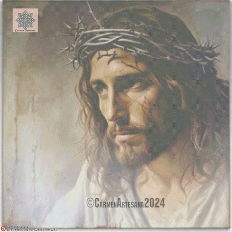 CORONA DE ESPINAS, Grafico punto cruz en PDF, Espa - Artesanum