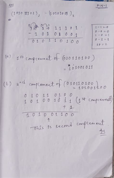 Image result for Subtraction Using Two's Complement