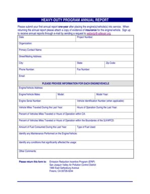 Fillable Online valleyair Heavy-duty program annual report - San ...