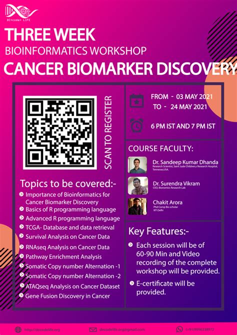 Three week mega Cancer Biomarker Discovery Bioinformatics Workshop by ...
