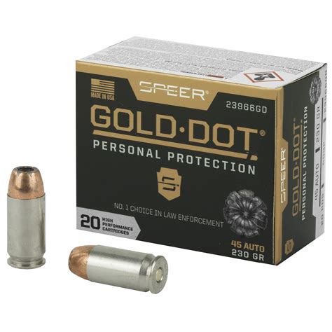 Speer Gold Dot 45 ACP 230 Grain JHP 20 rounds | Gunner's Outlet