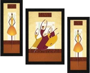 Art Amori Dancing girl 3 Piece Painting with Synthetic Frame Digital ...