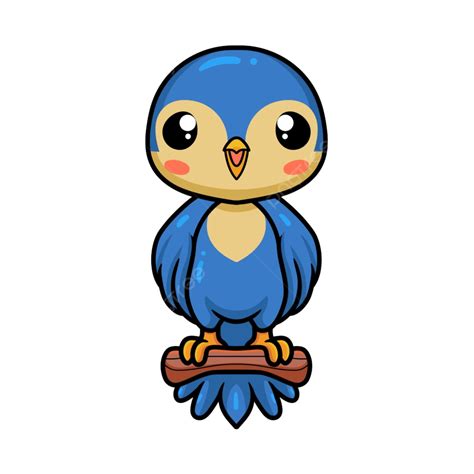 Little Bird Vector Design Images, Cute Little Blue Bird Cartoon On Tree ...
