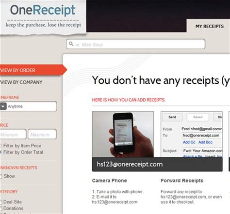 Technology World: OneReceipt: Store All Your Purchase Receipts Online.