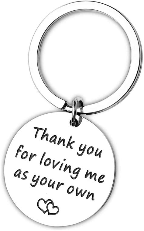 Llavero con texto en inglés "Thank You for Loving Me As Your Own", Día ...
