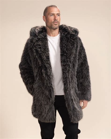 Shop Faux Fur Coats with Hood for Men - SpiritHoods