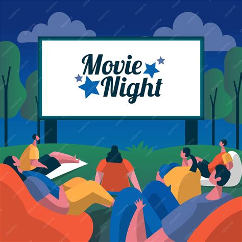 Outdoor Movie Night Clip Art