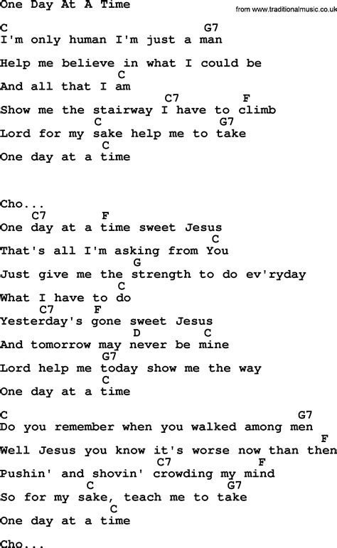 Kris Kristofferson song: One Day At A Time, lyrics and chords