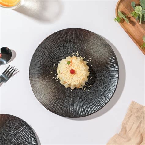 Glazed Texture Dinner Plate Black 9.8 Inch Online - Premium Dinner ...