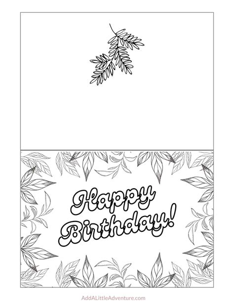 Foldable Printable Birthday Cards to Color - Add A Little Adventure