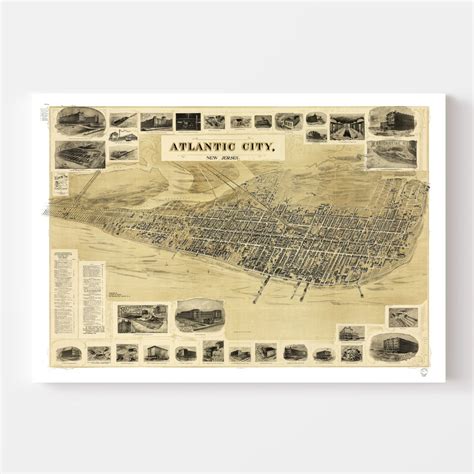 Atlantic City Map 1900 Old Map of Atlantic City New Jersey - Etsy