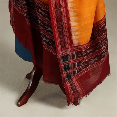 Orange Handloom Cotton Sambalpuri Ikat Dupatta – iTokri आई.टोकरी