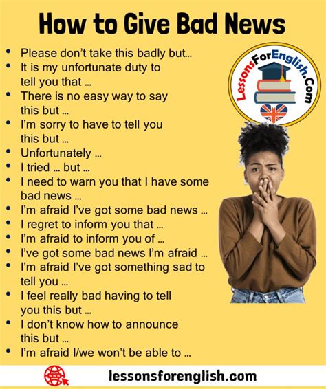 How to Give Bad News in English Please don't take this badly but… It is ...