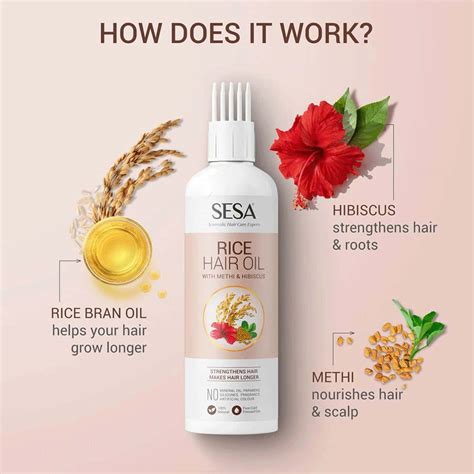 Buy SESA RICE HAIR OIL WITH METHI & HIBISCUS FOR LONG & STRONG HAIR ...