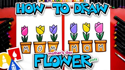 How To Draw Mother's Day Flower Pots - Art For Kids Hub