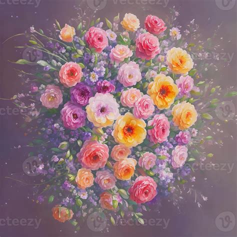 Flower bouquet paintings, Flower illustration, Botanical watercolor illustration, Colorful ...