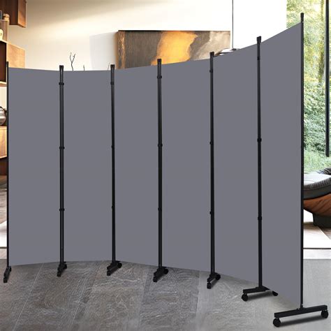 Buy Room Divider Folding Privacy Screens with Lockable Wheels, 132 ...