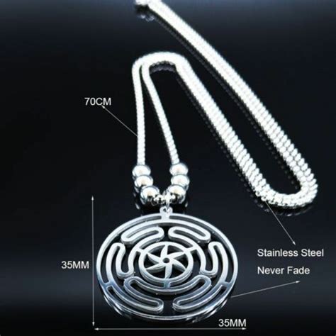 Buy Hecate's Wheel Strophalos of Hekate Symbol Necklace Metal Chain ...