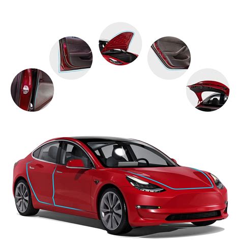Motrobe Tesla Model 3 Door Seal Kit Soundproof Rubber Weather Draft ...