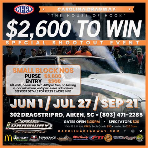 Events for February 2026 – Carolina Dragway "The House of Hook" in ...