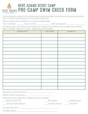 Fillable Online Bert Adams Swim Check Form.indd - Doubleknot Fax Email ...