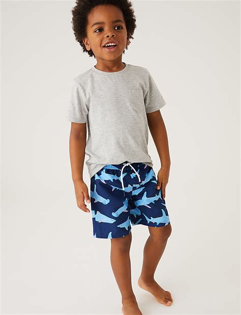 Buy Shark Print Swim Shorts (2-7 Yrs) at Marks & Spencer