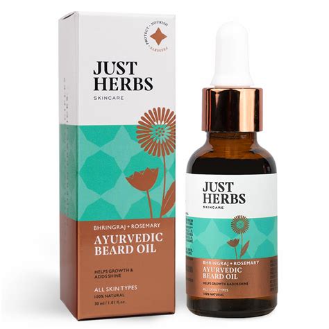 Just Herbs Ayurvedic Beard Oil with Bhringraj and Rosemary