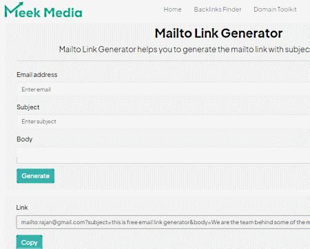 Image result for Mailto Link Generator