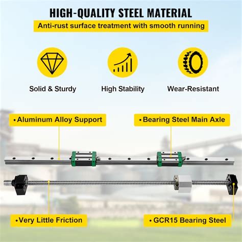 VEVOR Linear Guide Rail 2Pcs HGR20-1500mm Linear Slide Rail with 1Pcs ...
