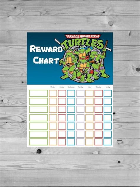 Ninja Turtle Color Chart - Junior Printables