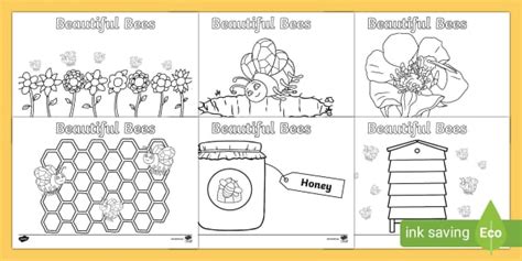 Beautiful Bees Colouring Pages (teacher made) - Twinkl