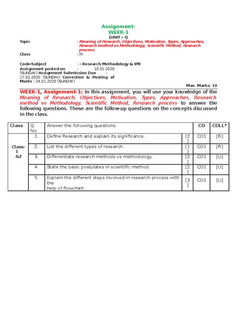 Week-1 Assignment-1 - Fbbvxx - Assignment- WEEK- (UNIT – I) Topic ...