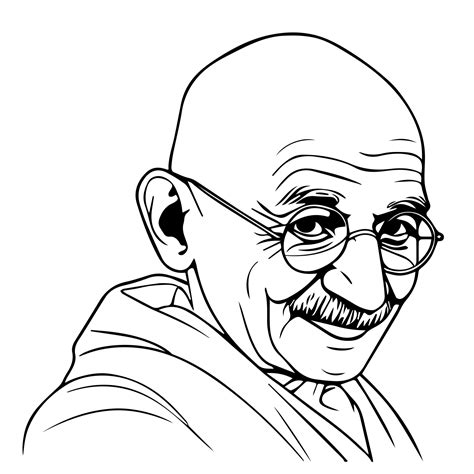 Mohandas Karamchand Gandhi or Mahatma Gandhi Sketch Art. Great Indian Freedom Fighter ...