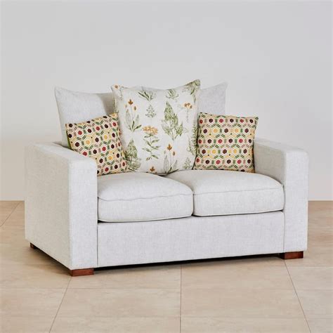 Buy Olivia Fabric 2-Seater Sofa with Cushions - White from Home Centre ...