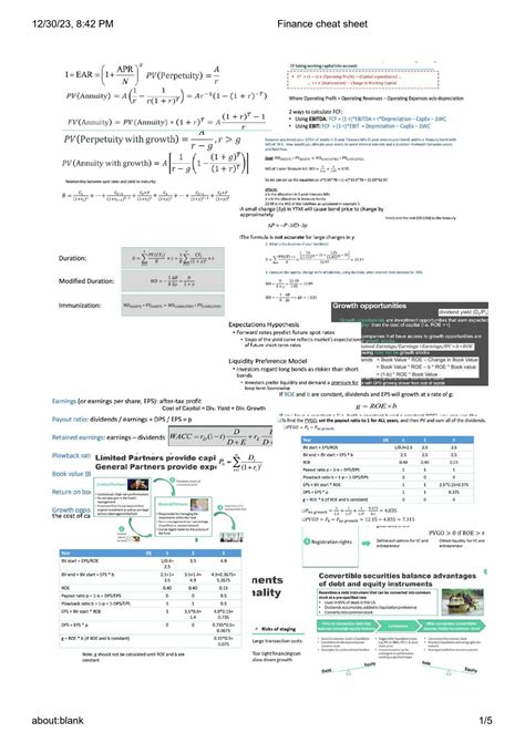 Finance Cheat Sheet 的图像结果