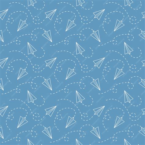 Premium Vector | Doodle origami paper plane pattern background